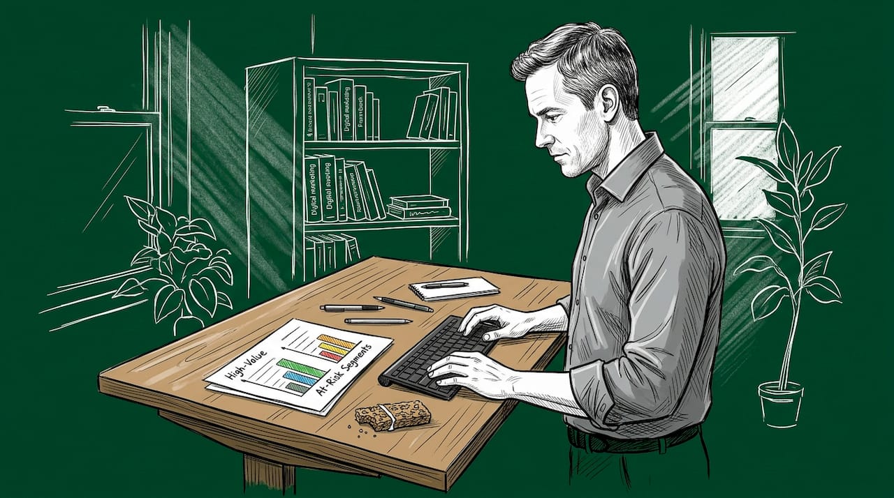 Businessman analyzing high-value and at-risk segments