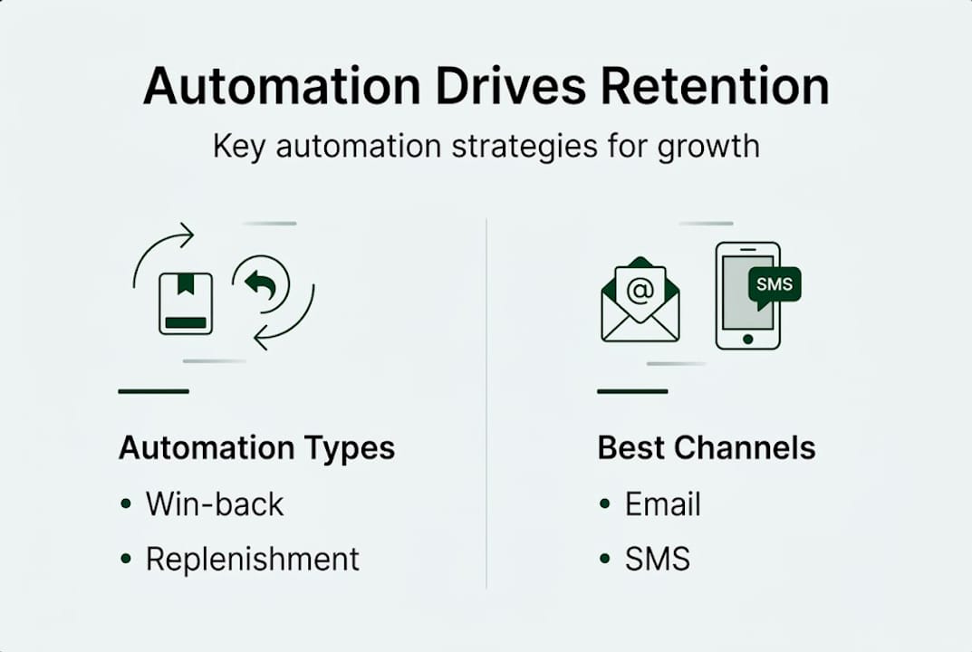 Infographic showing key automation strategies and channels