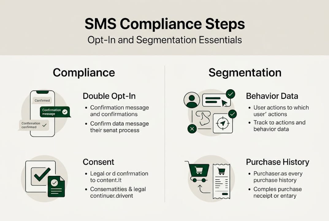 Infographic shows SMS compliance and opt-in steps