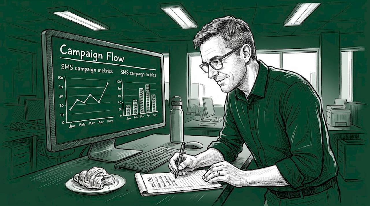Analyst reviews SMS campaign conversion rates