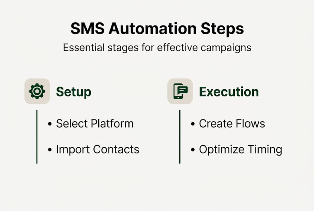 Infographic of SMS automation campaign steps