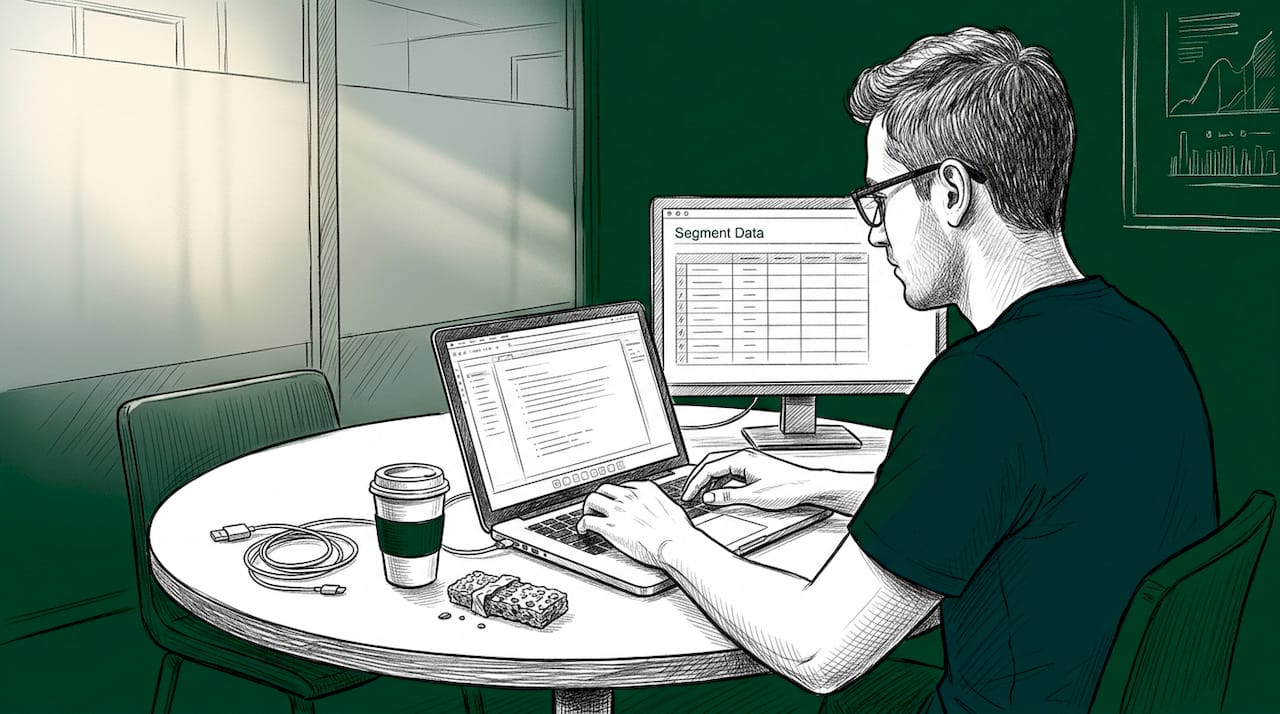 Worker reviewing SMS audience segmentation