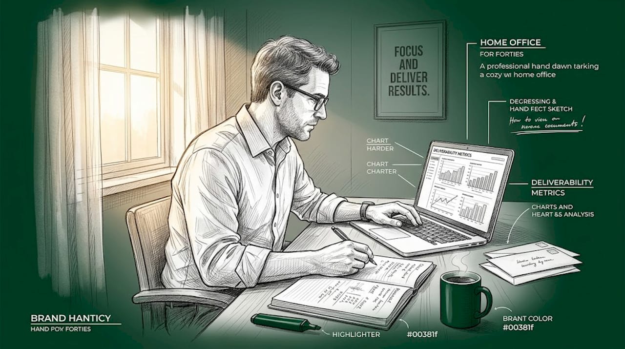 Man checking email deliverability data at desk