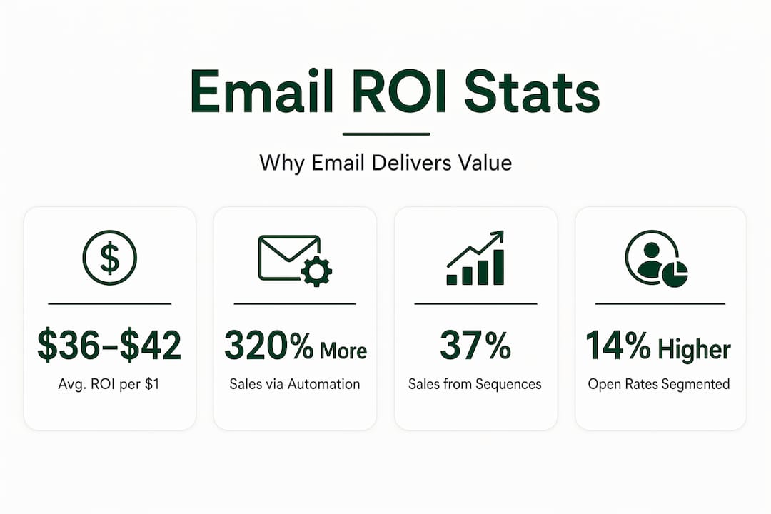 Infographic with key email marketing ROI statistics
