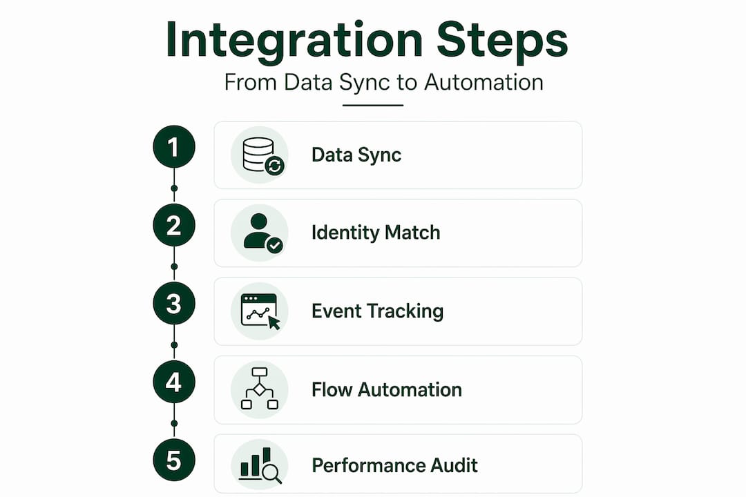 Infographic outlining steps of email integration