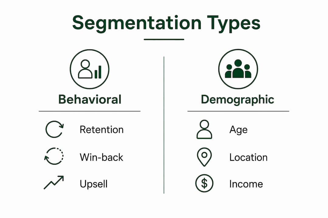 Infographic comparing behavioral and demographic segmentation