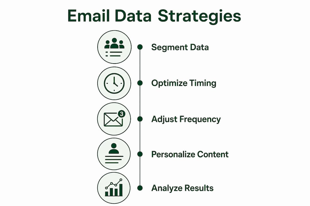 Infographic showing email marketing data strategies