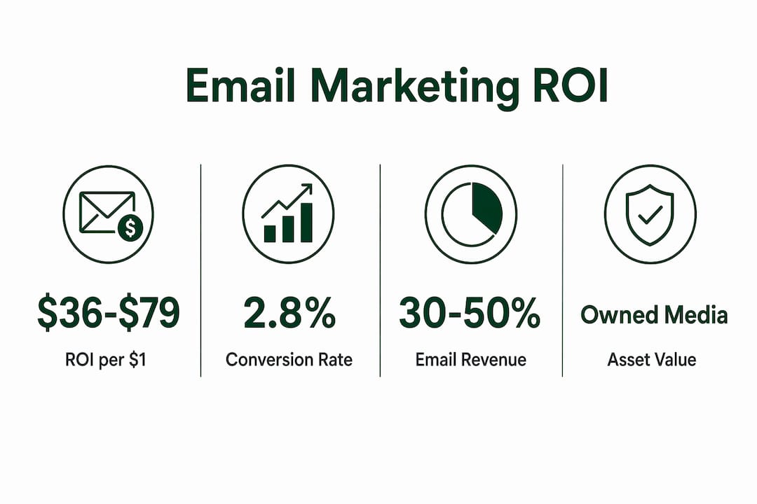 Infographic displaying key email marketing statistics