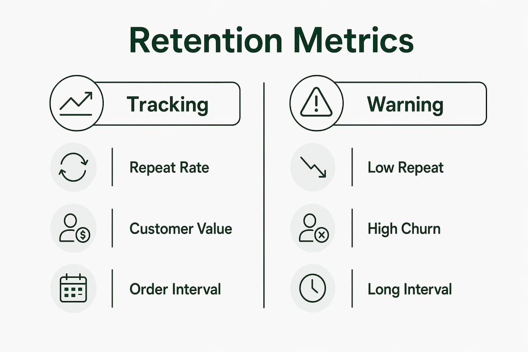 Infographic comparing retention tracking and warning metrics