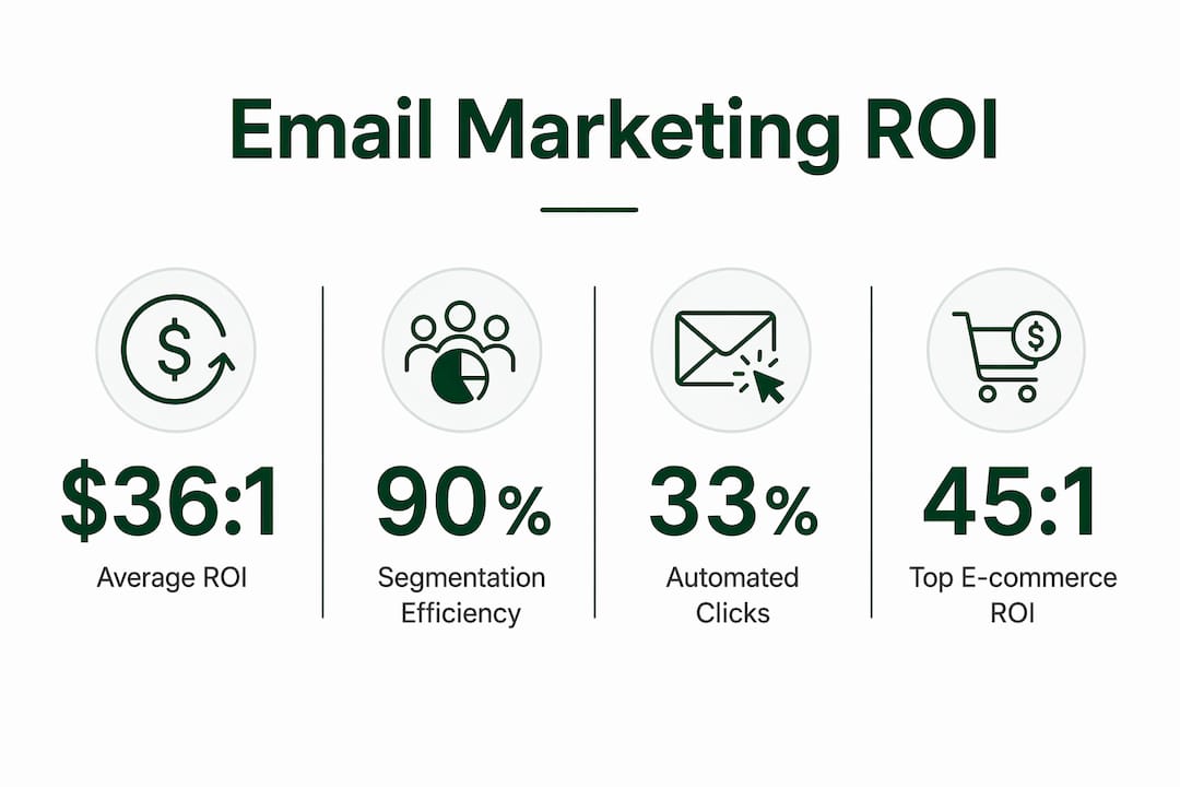 Infographic showing email marketing ROI statistics