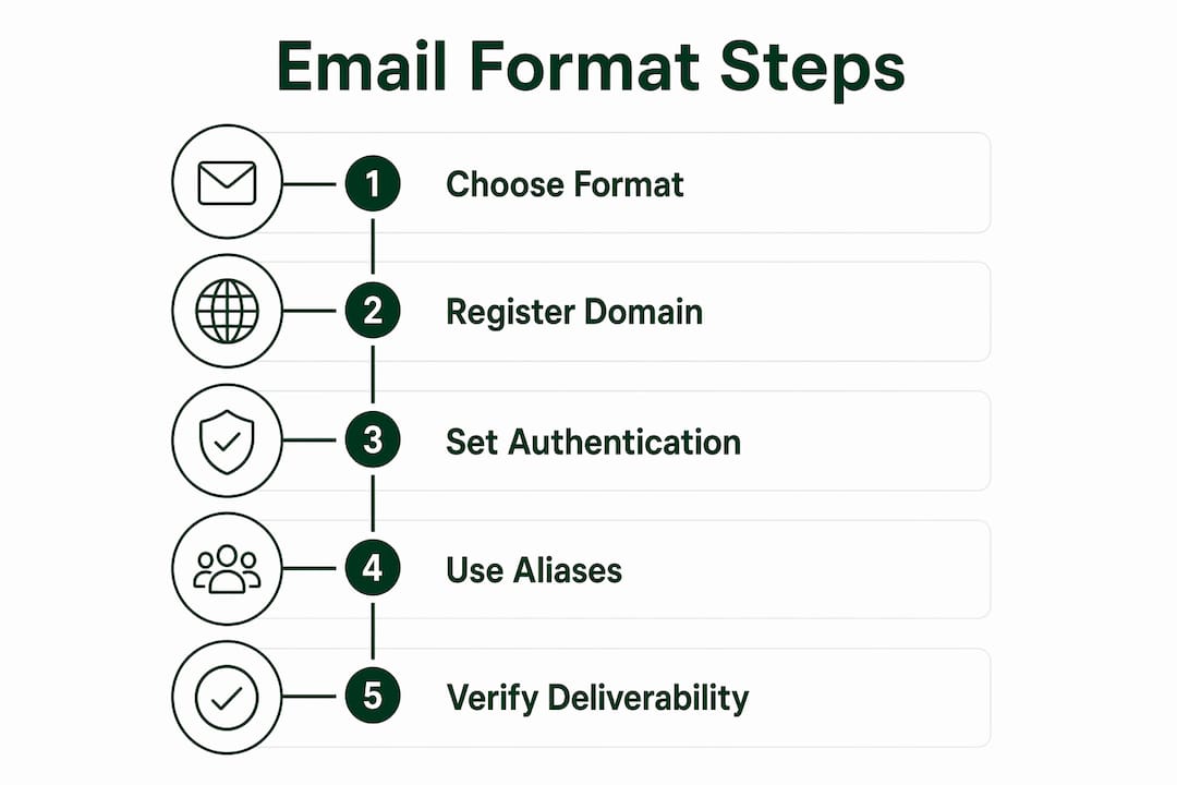 Infographic displaying professional email format steps
