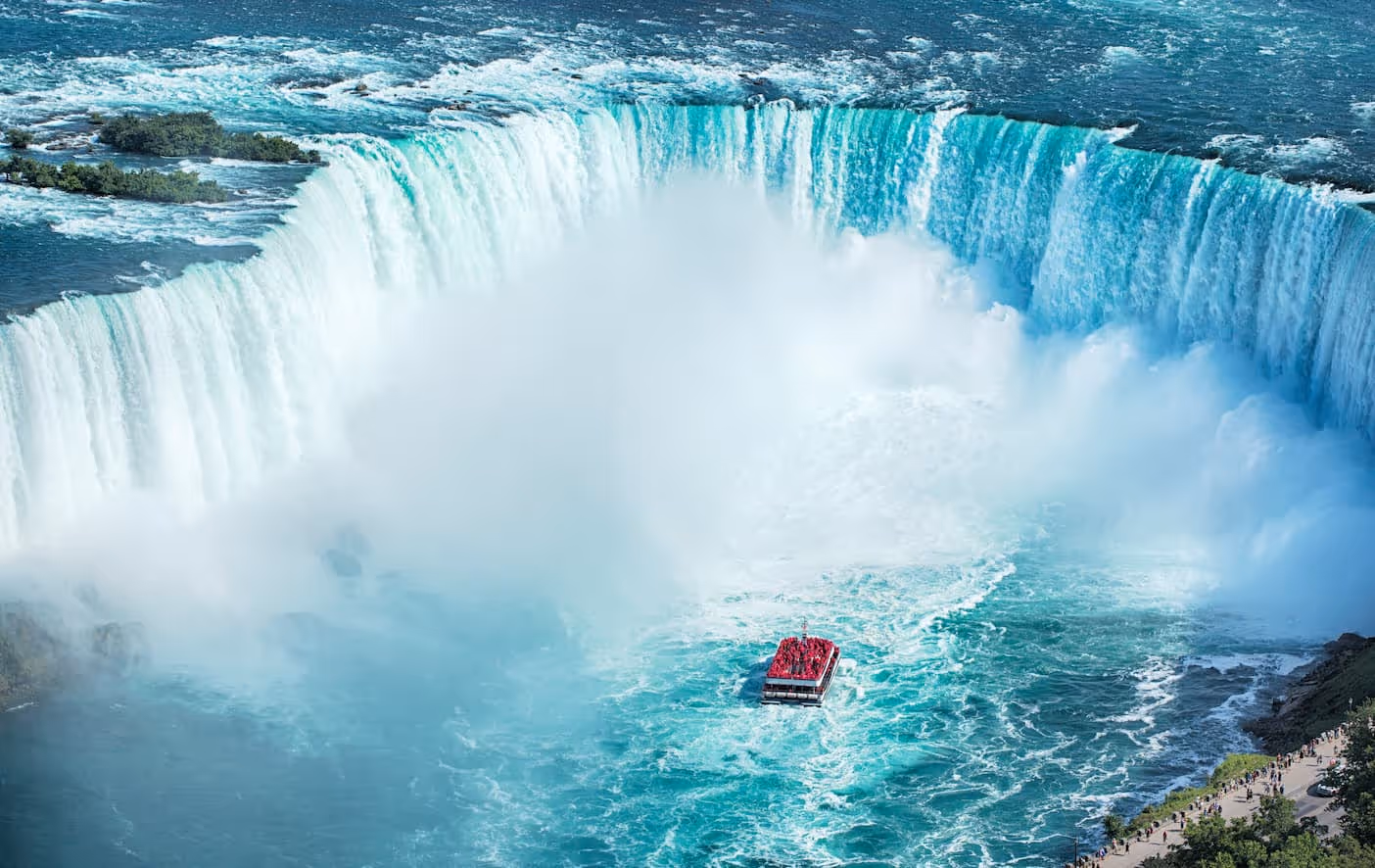 Niagara Falls: Famous waterfalls with surrounding attractions and activities.‍