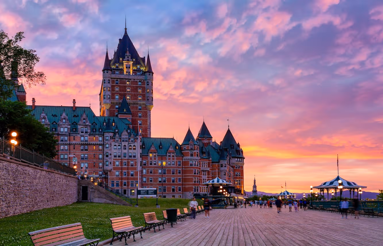 Old Quebec: Historic area with European-style architecture and cobblestone streets.