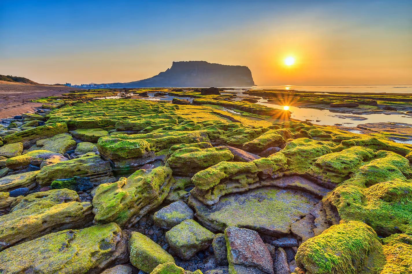 Jeju Island: A popular vacation spot with beaches, hiking, and volcanic landscapes.