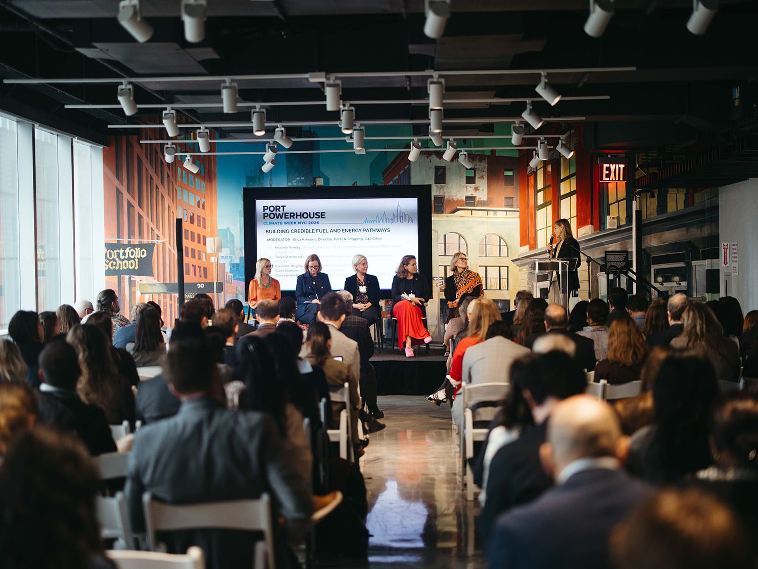 Audience members watching panel at Port Powerhouse Climate Week 2026