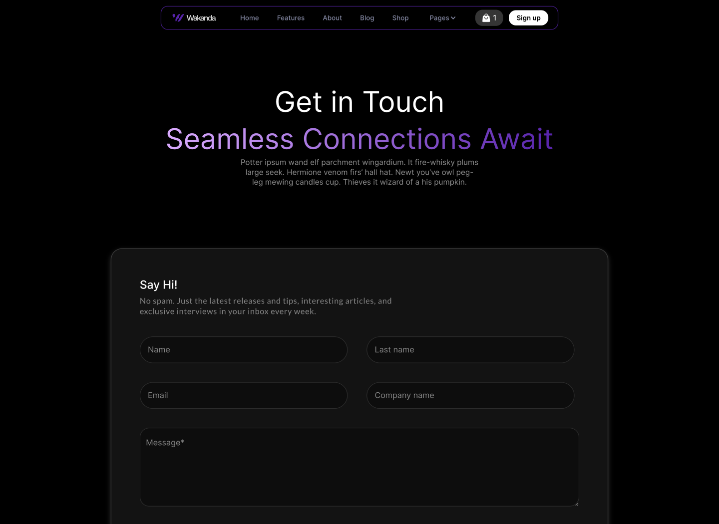Saas Webflow Template - Wakanda - Designed by Azwedo.com and Wedoflow.com