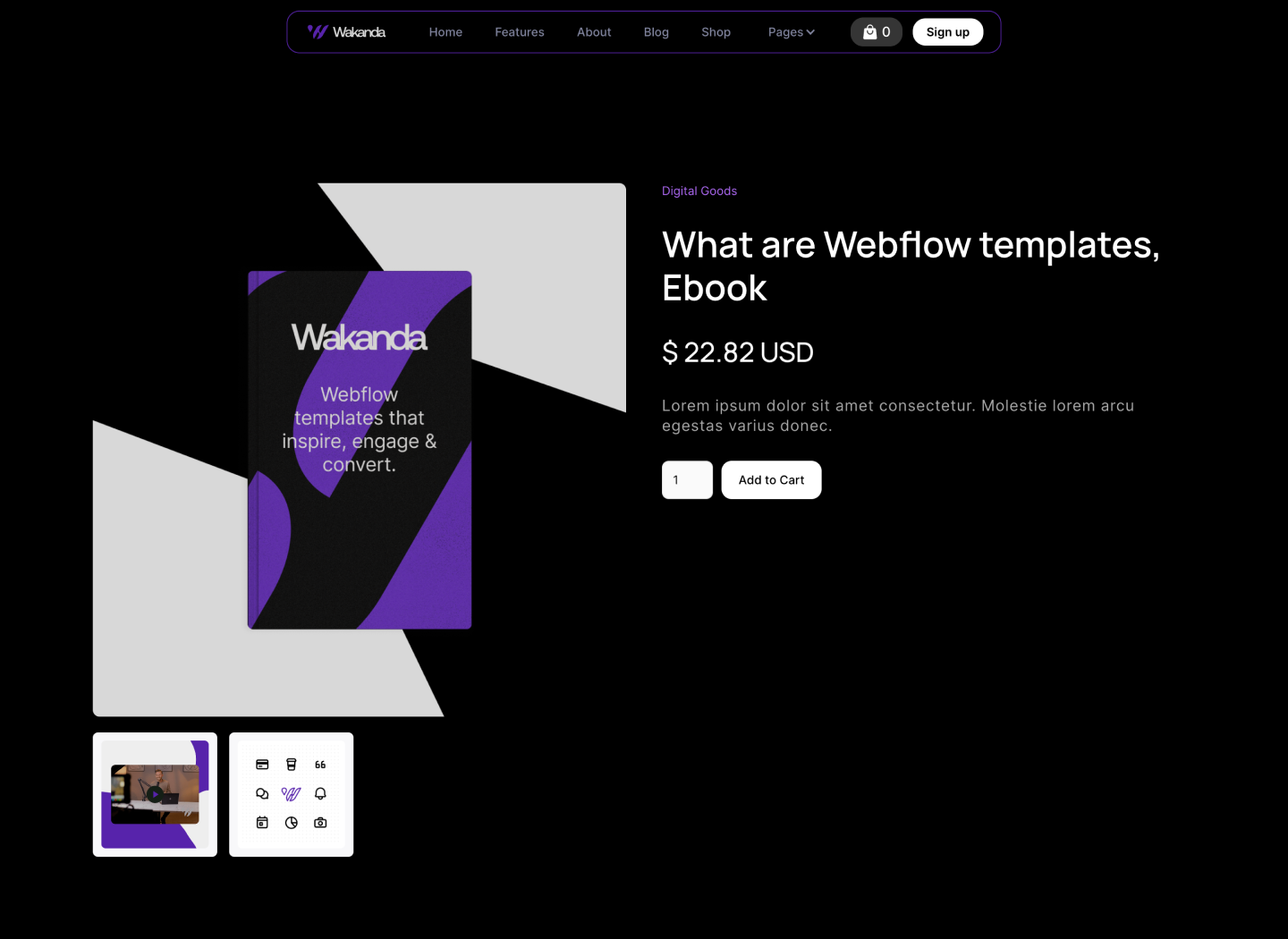Saas Webflow Template - Wakanda - Designed by Azwedo.com and Wedoflow.com