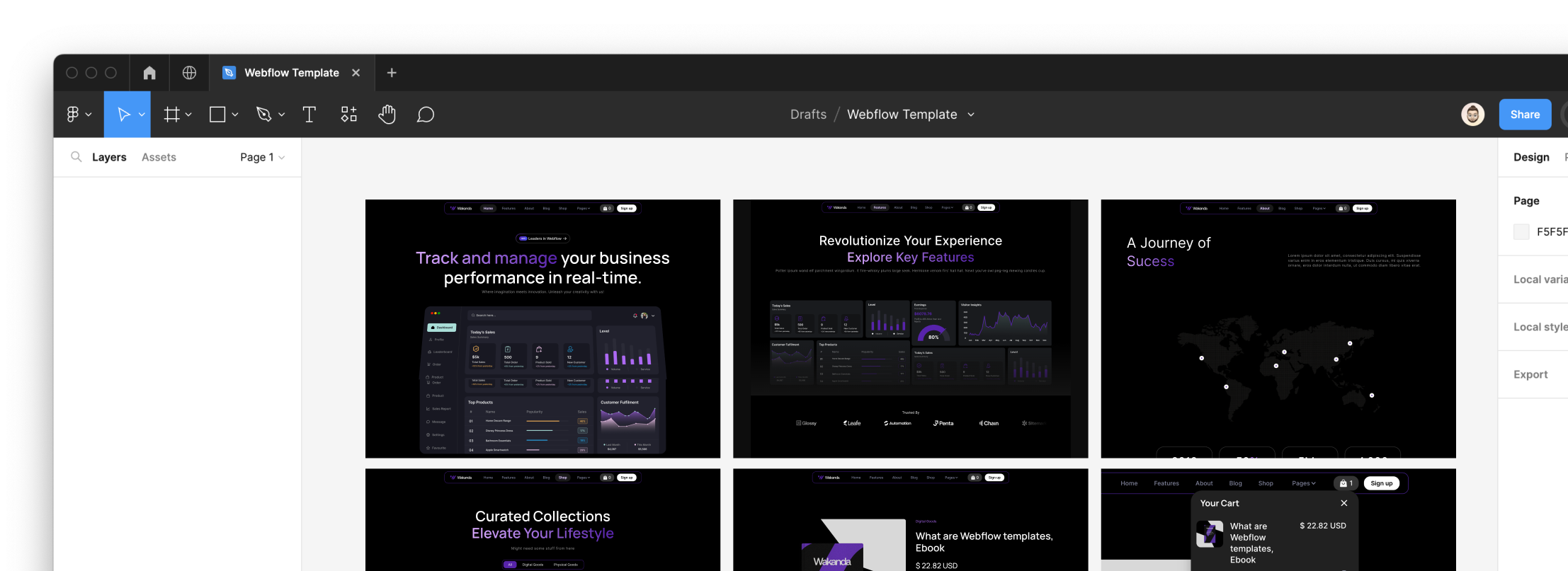 Saas Webflow Template - Wakanda - Designed by Azwedo.com and Wedoflow.com