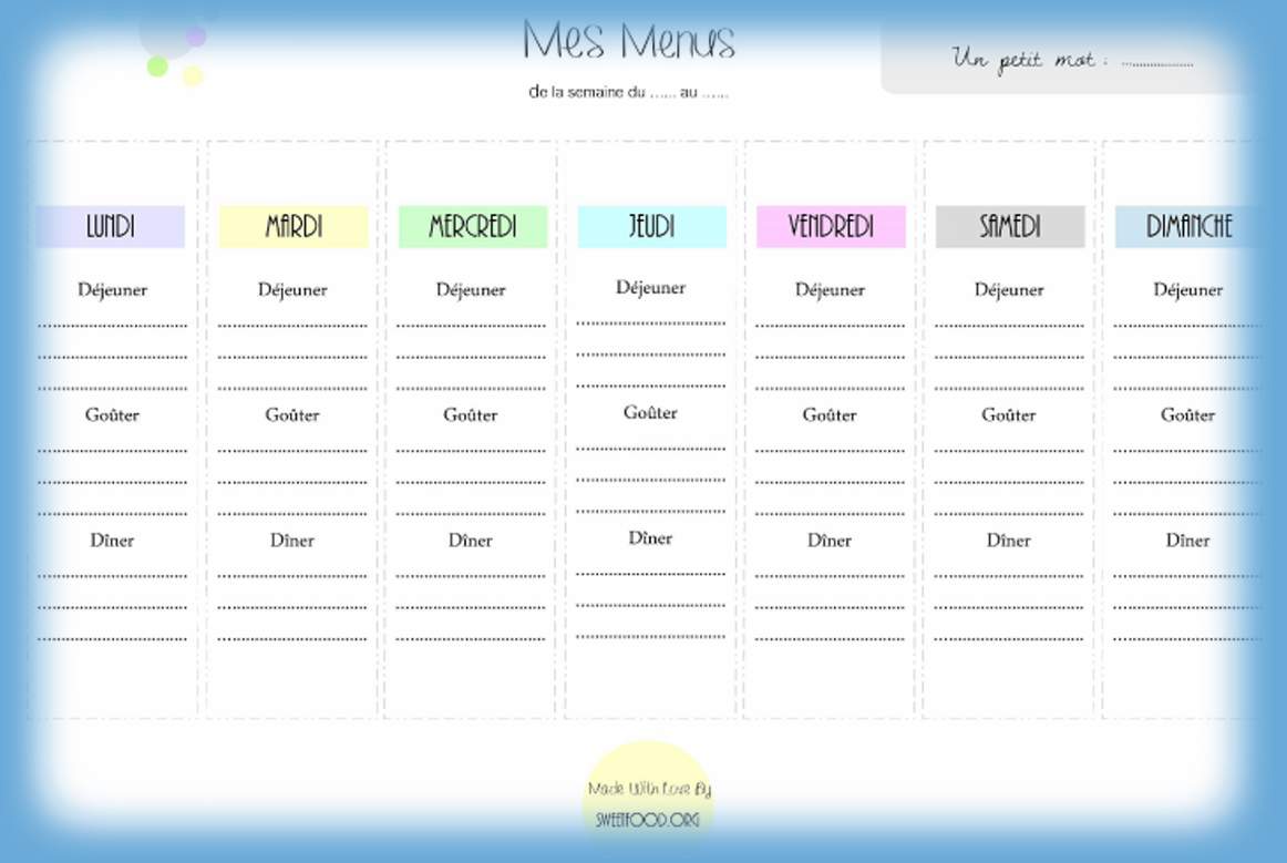Image représentant le document "Planificateur de repas"