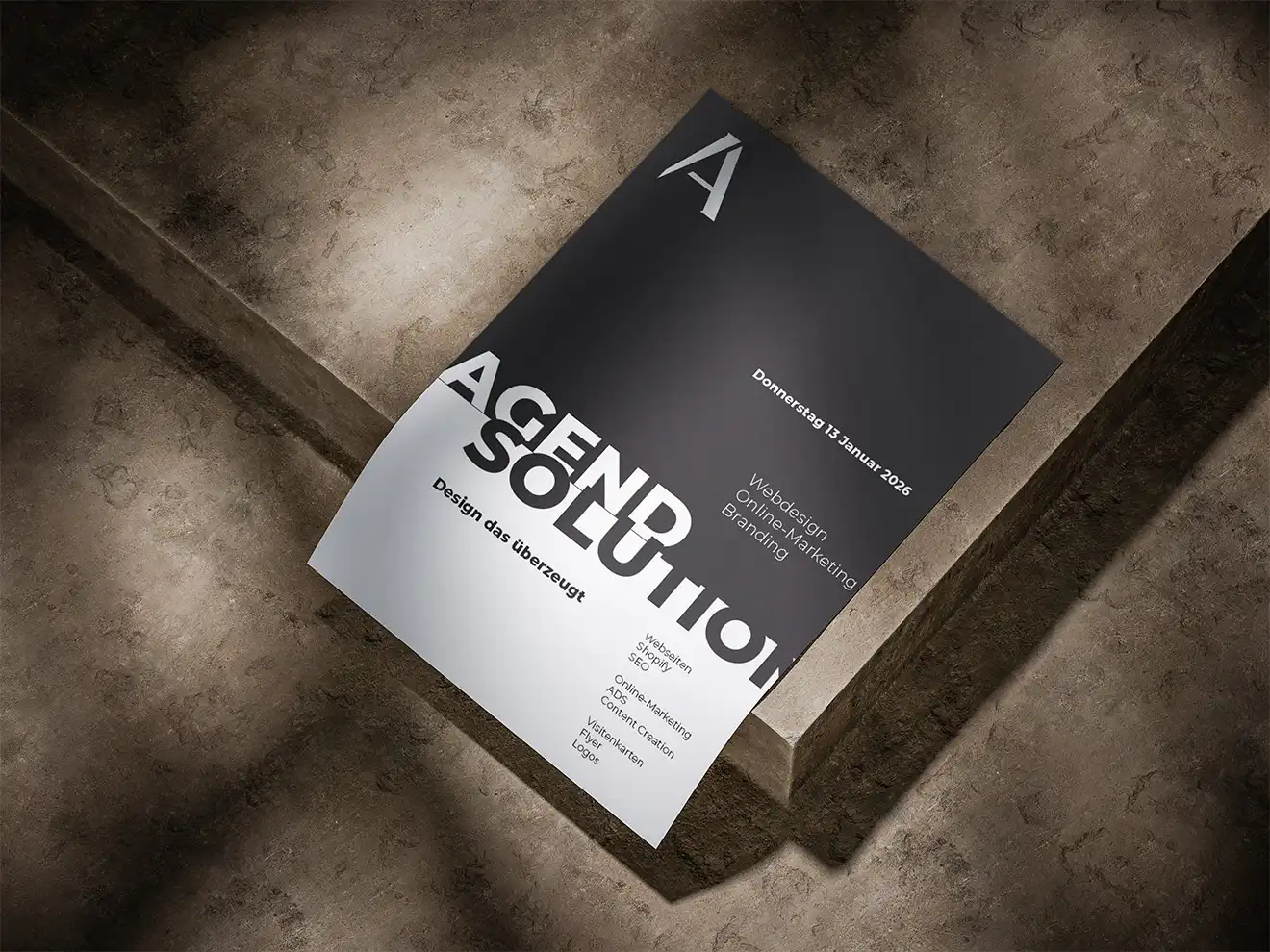 Branding Poster mit Logo, Farben, Typografie und Layout