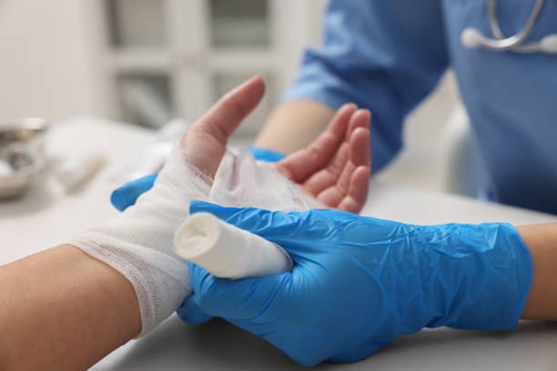 Women gets checked up for Rosacea