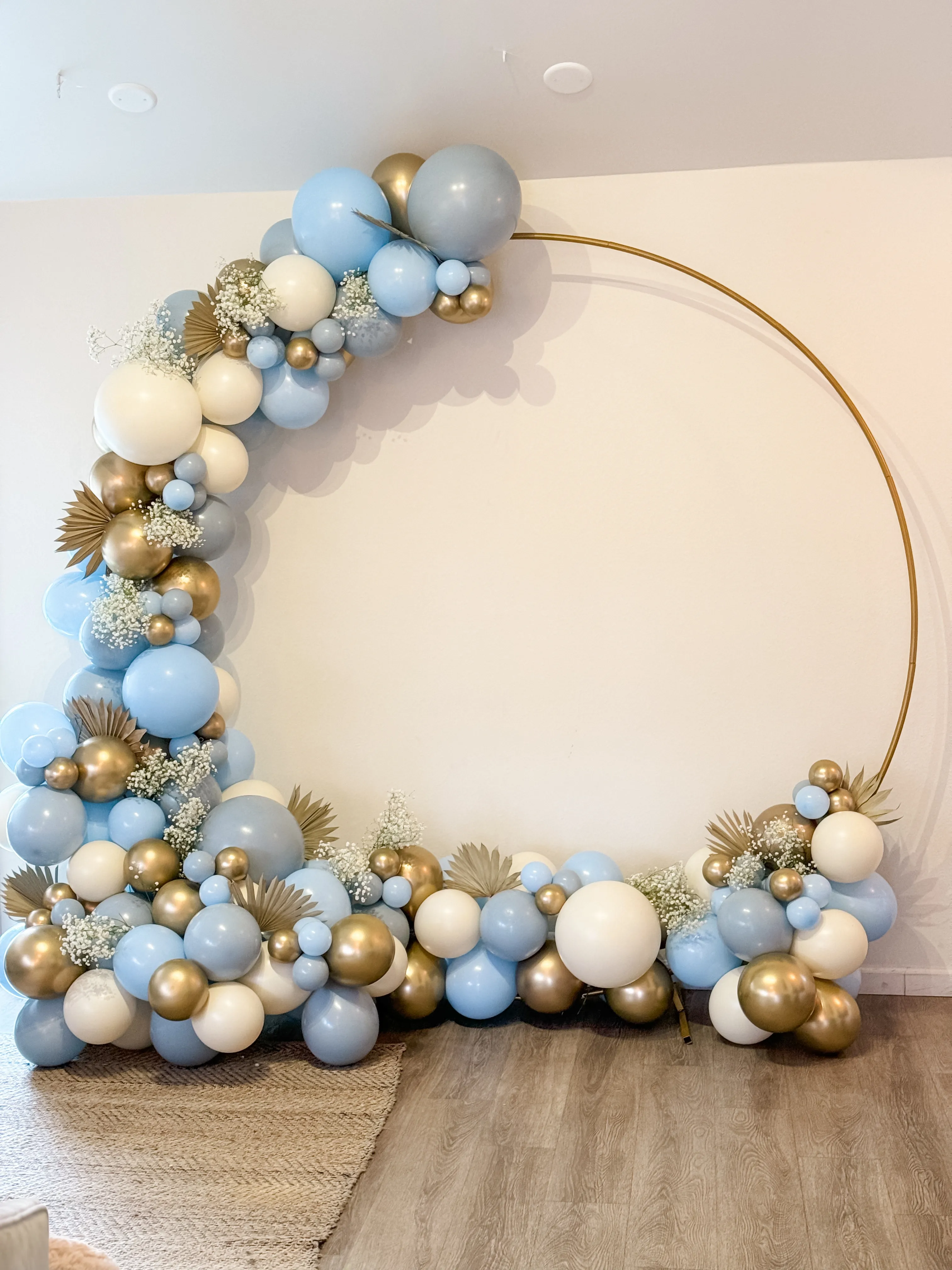 blue and gold sculpture for Atherton event planning