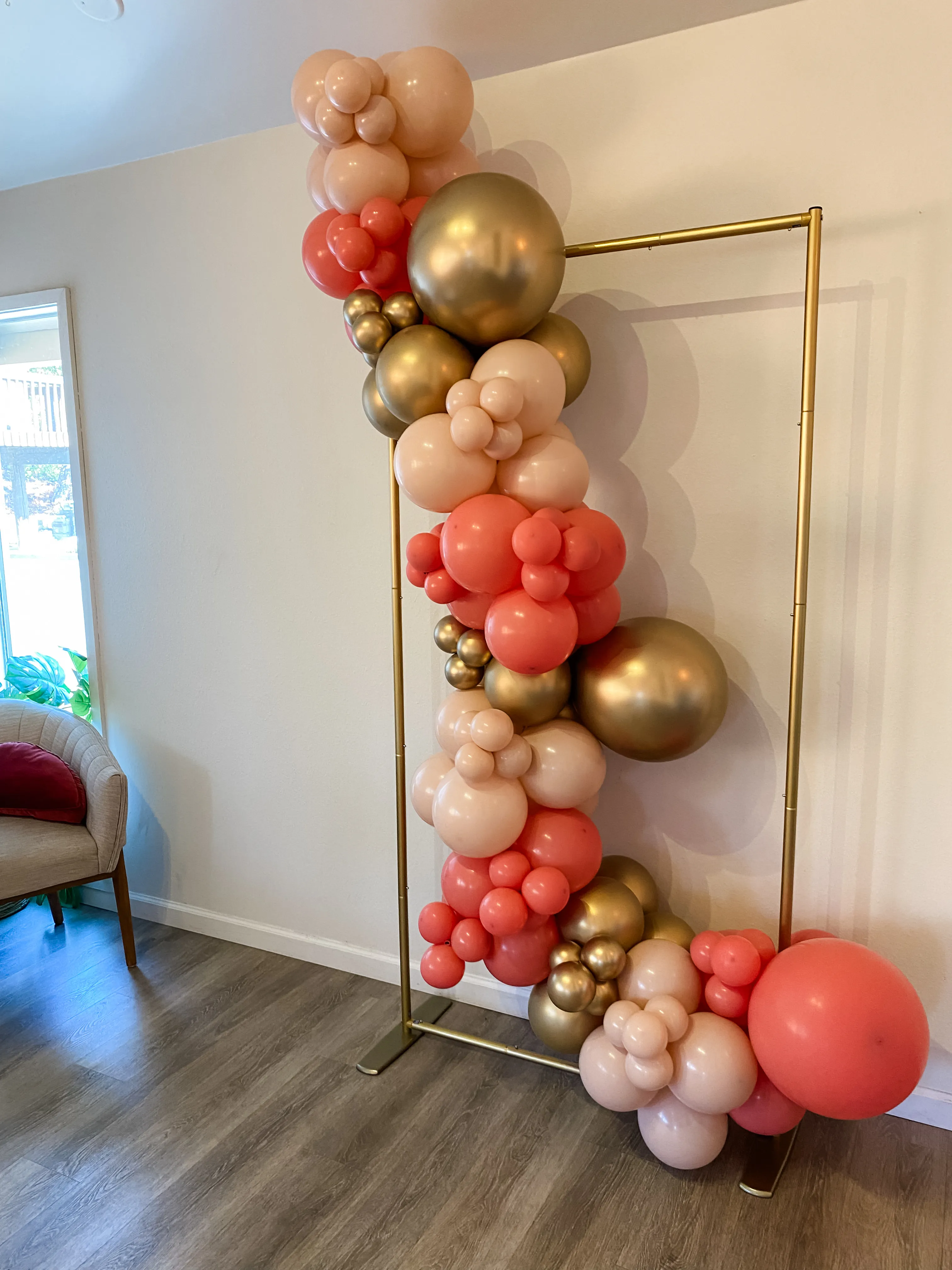 pink and gold install for Piedmont event planning