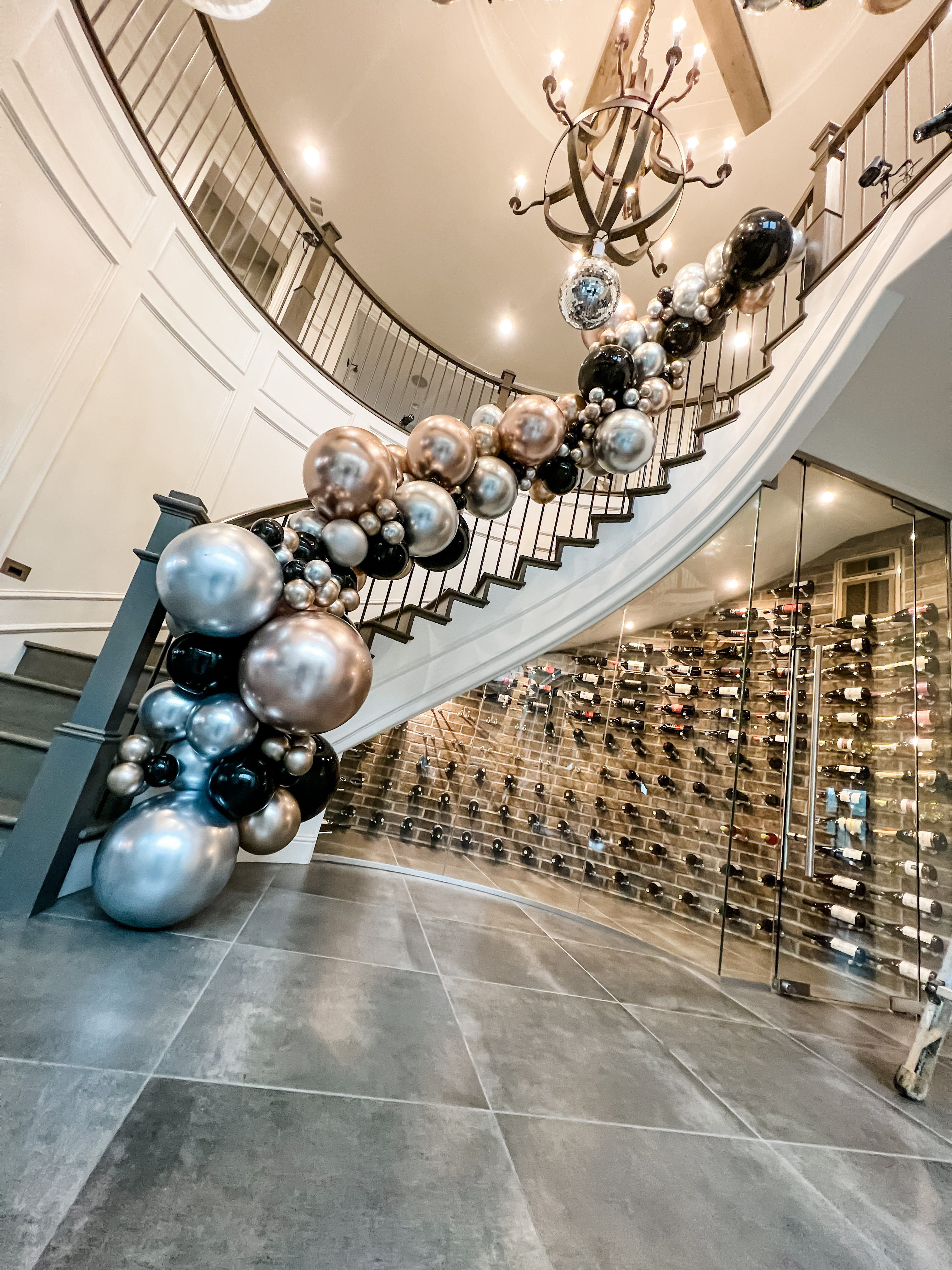 indoor staircase garland for Belmont event planning