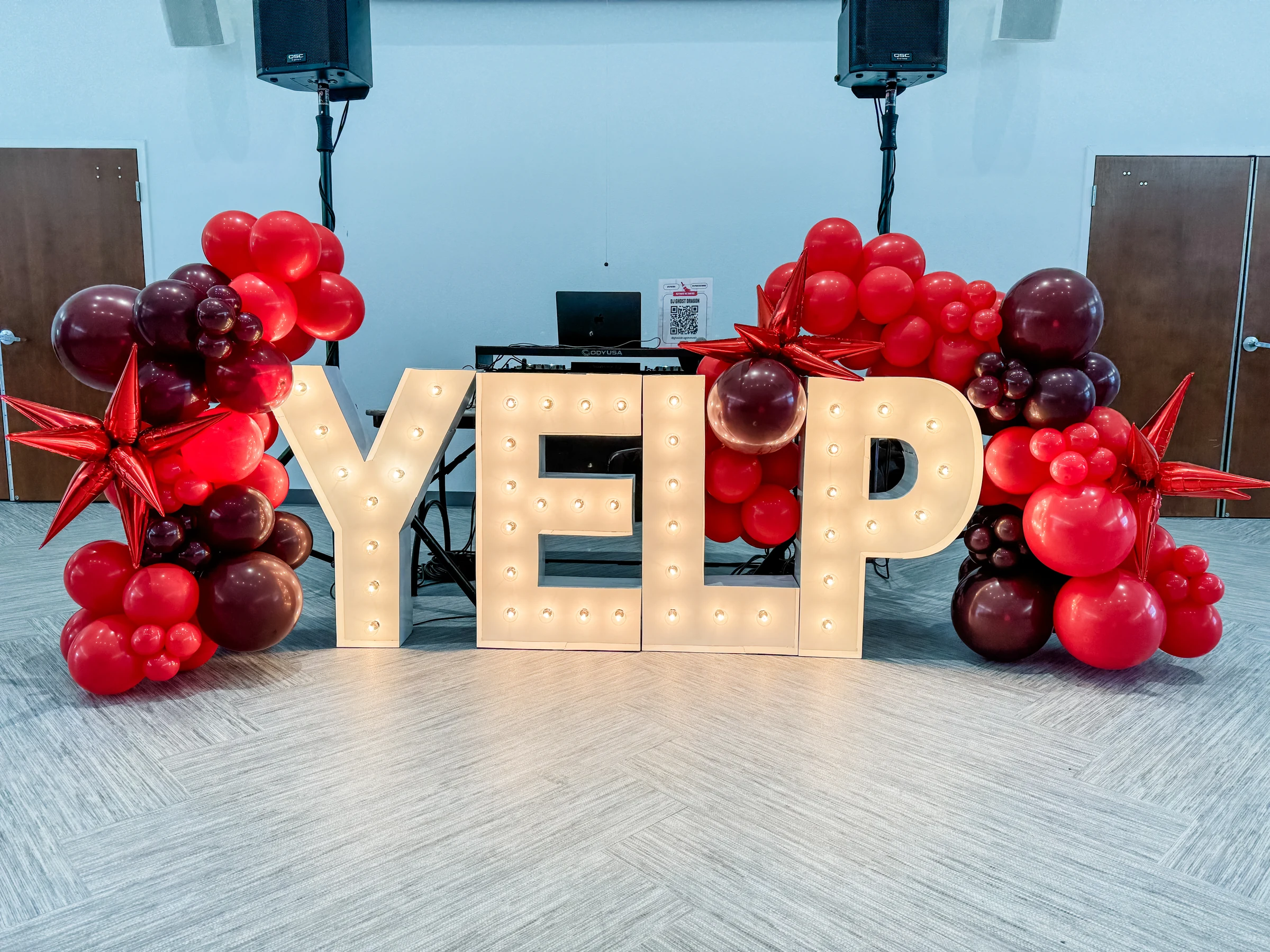 Yelp marquee installation by Poptastic Parties