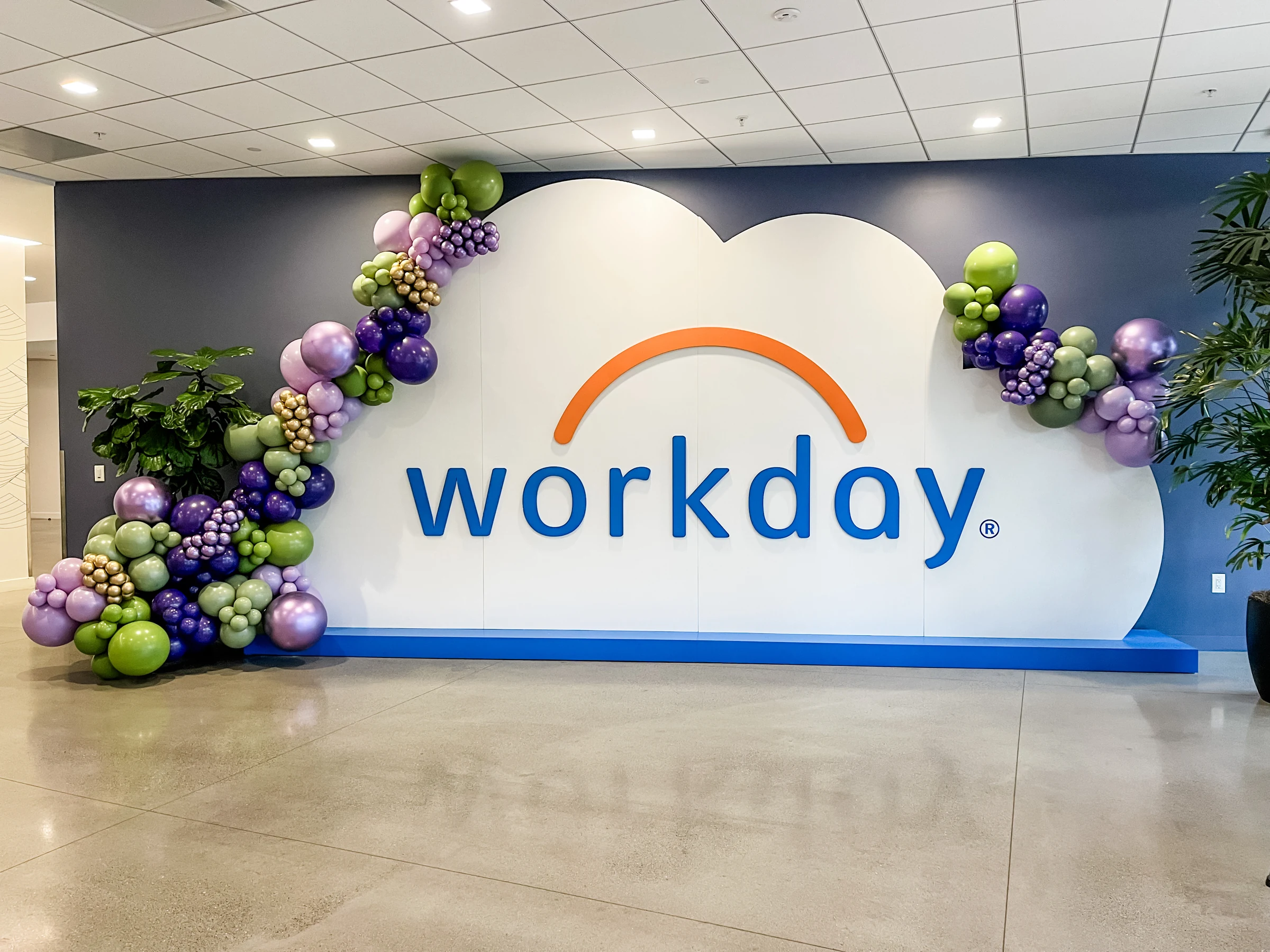 Workday grapevine installation by Poptastic Parties