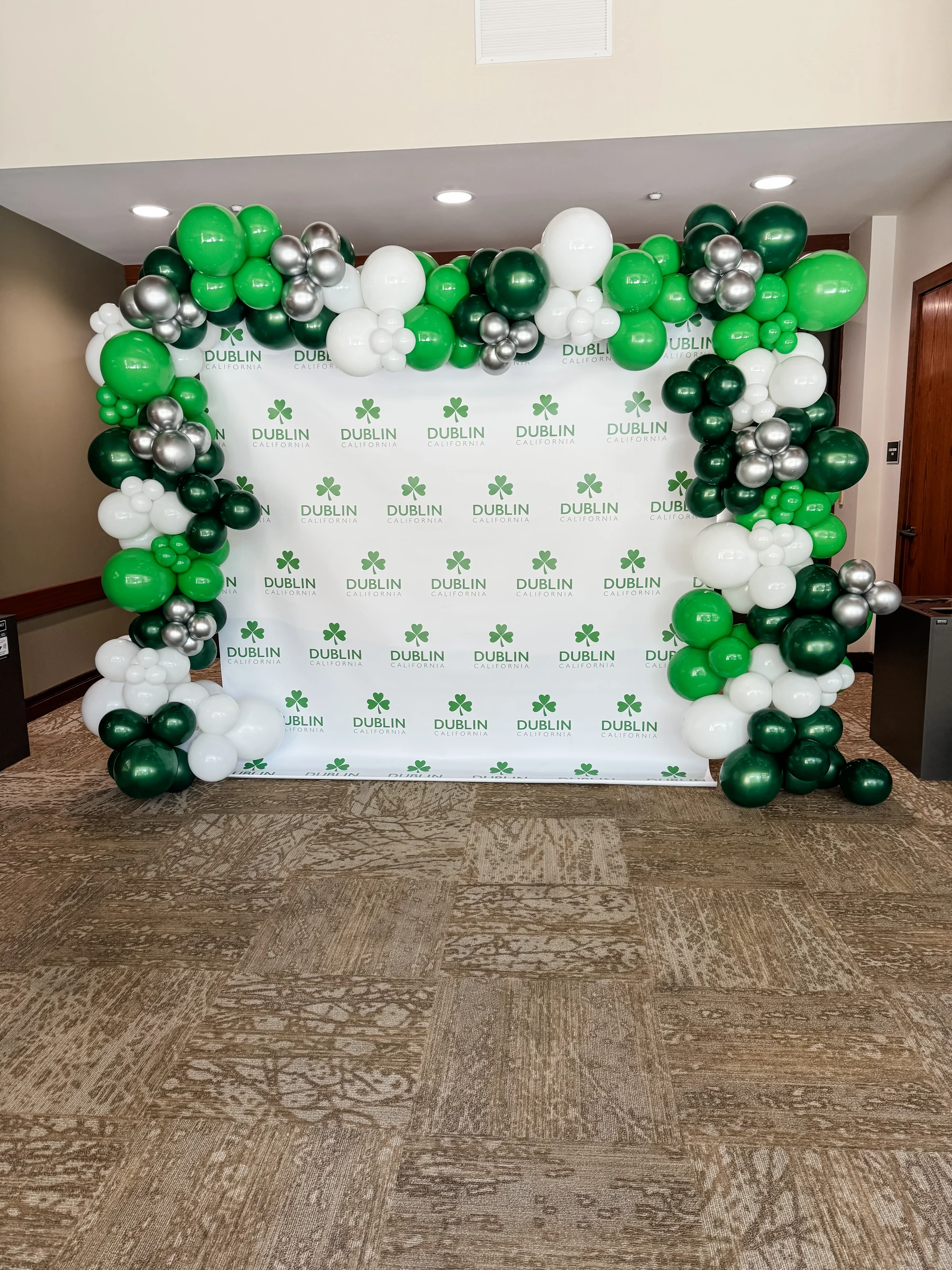 Dublin branded photo backdrop by Poptastic Parties