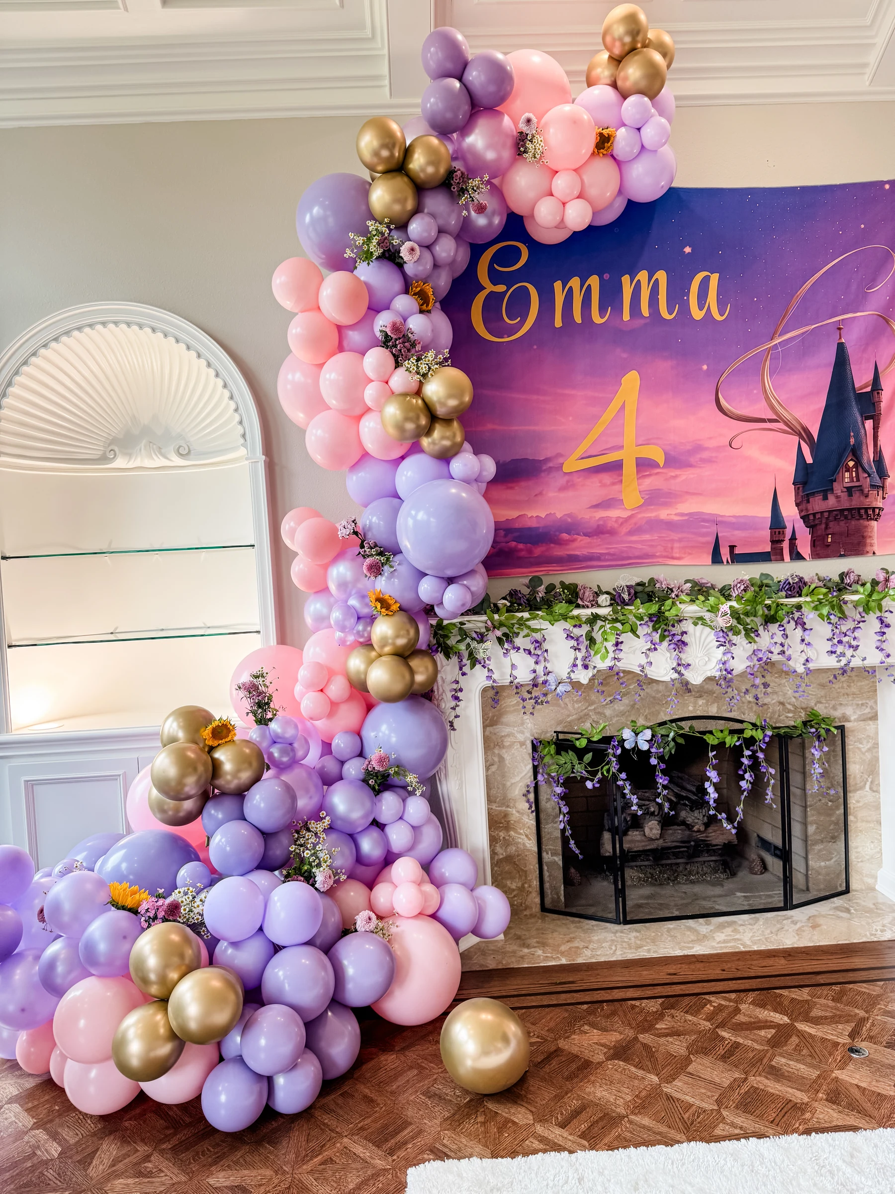 Princess fireplace installation by Poptastic Parties