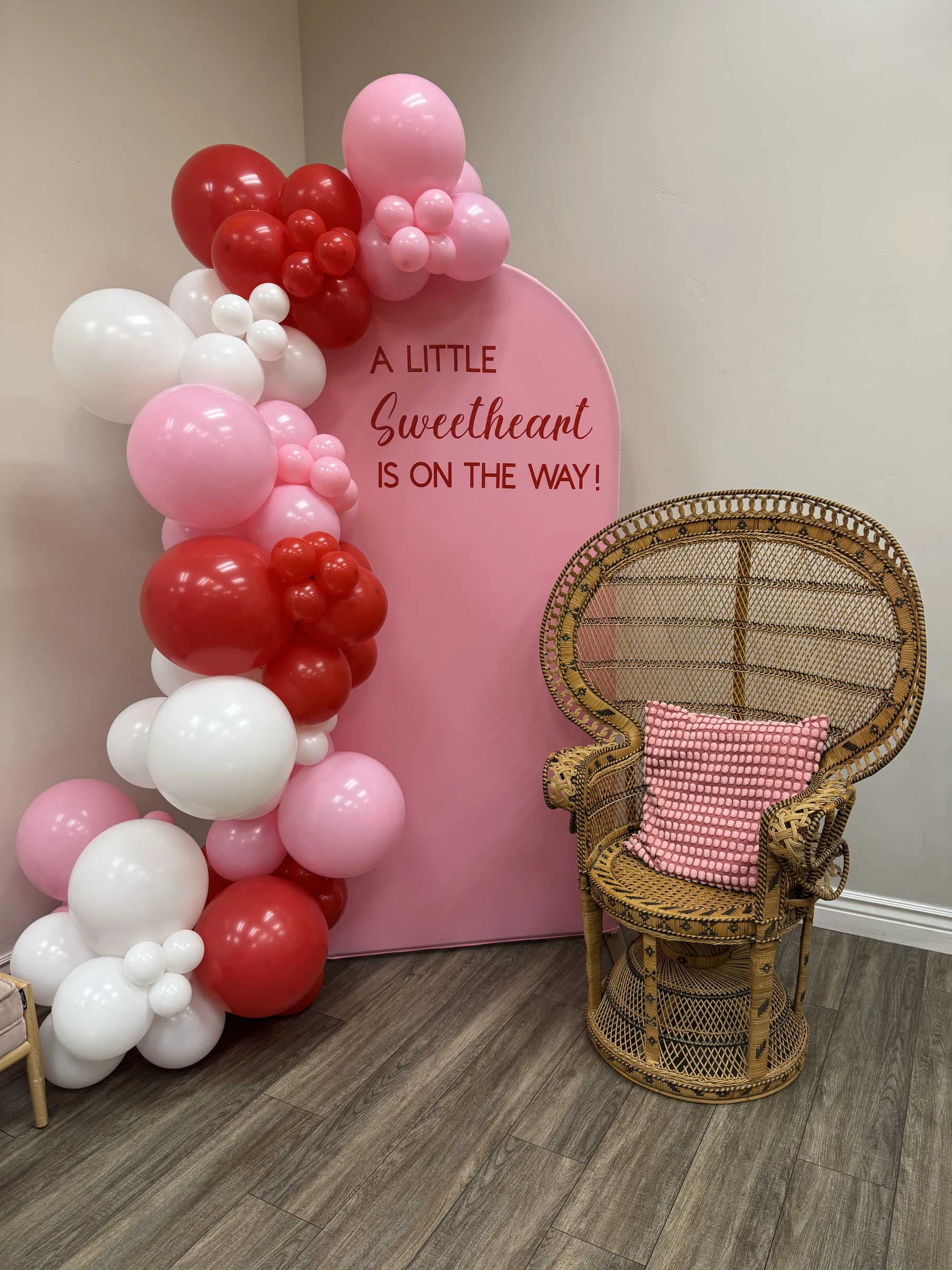 Little Sweetheart shower backdrop by Poptastic Parties