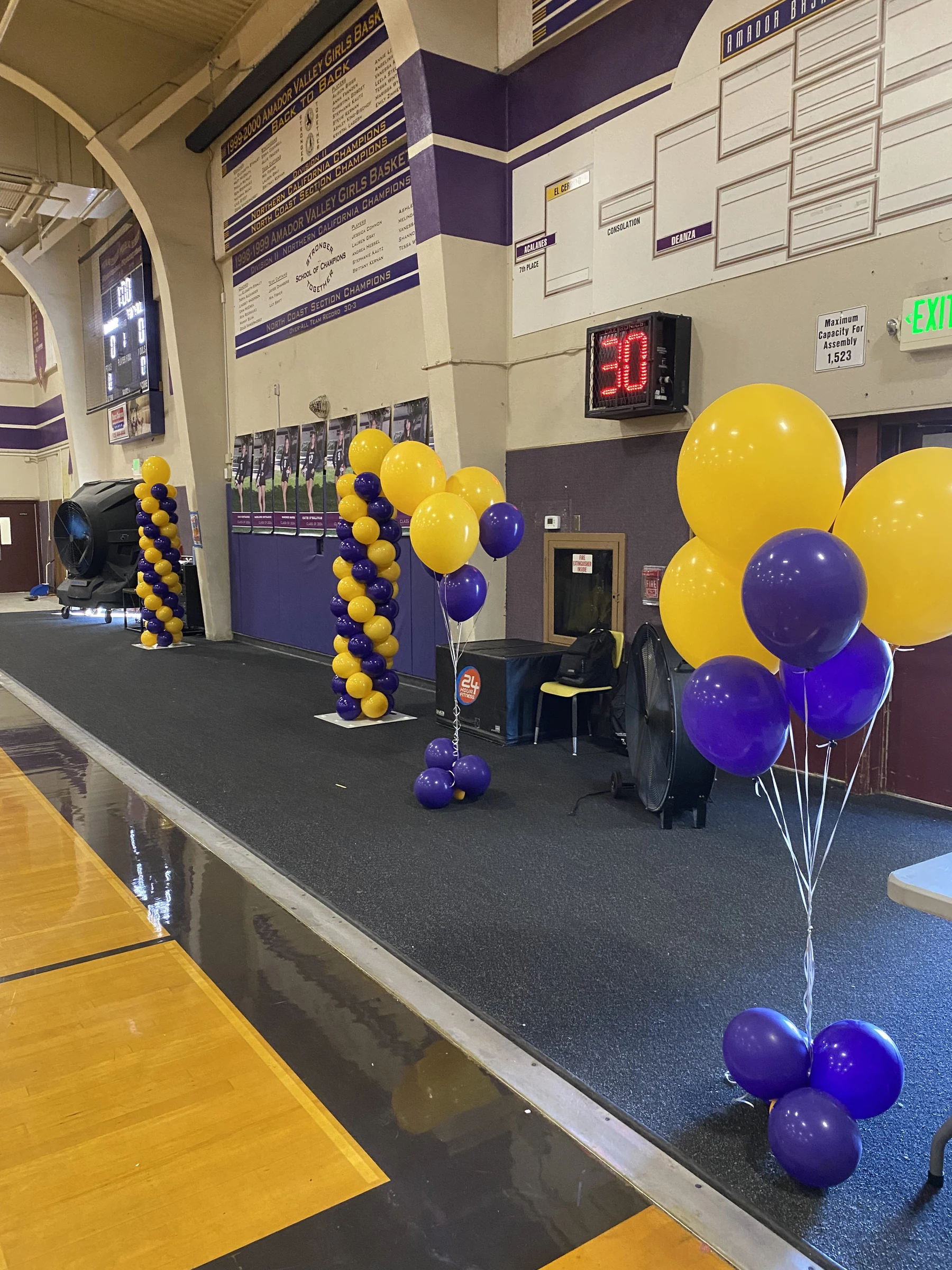 School-gym stage installation by Poptastic Parties
