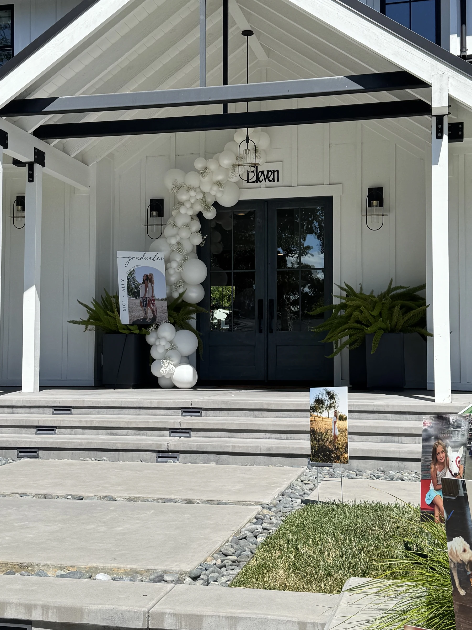 White and silver graduation entrance by Poptastic Parties