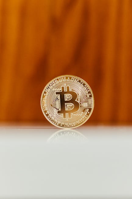 A shining golden Bitcoin symbolizing digital currency wealth.