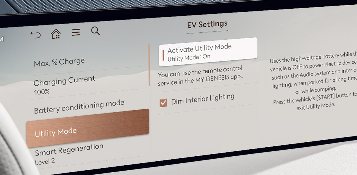 Laptop charging in Electrified GV70 trunk