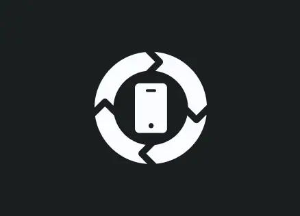 smartphone in the center of a rotating circle