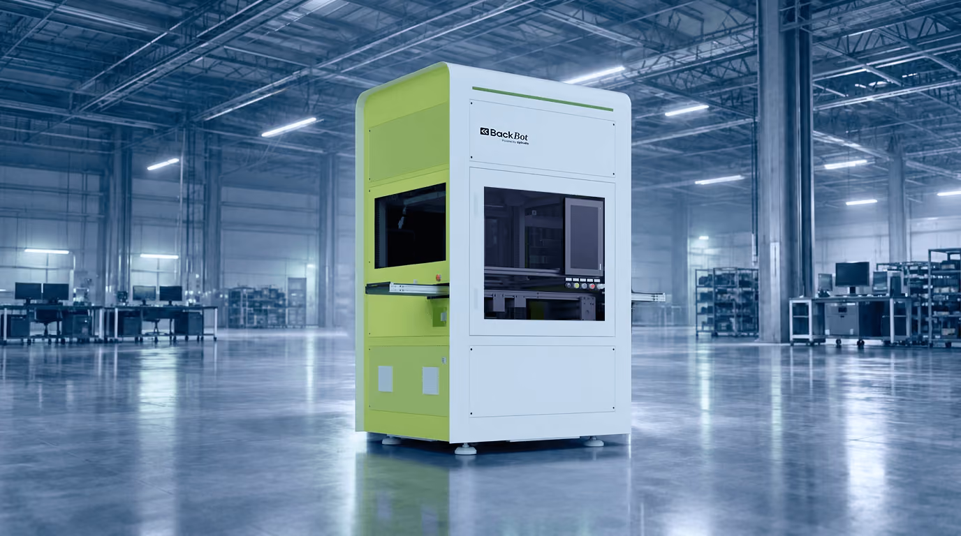 BackBot automated grading and testing unit in a warehouse