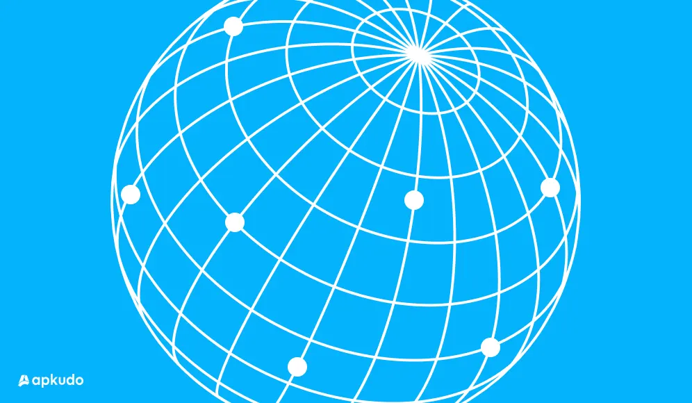 Photo of outlined globe with dots at different points