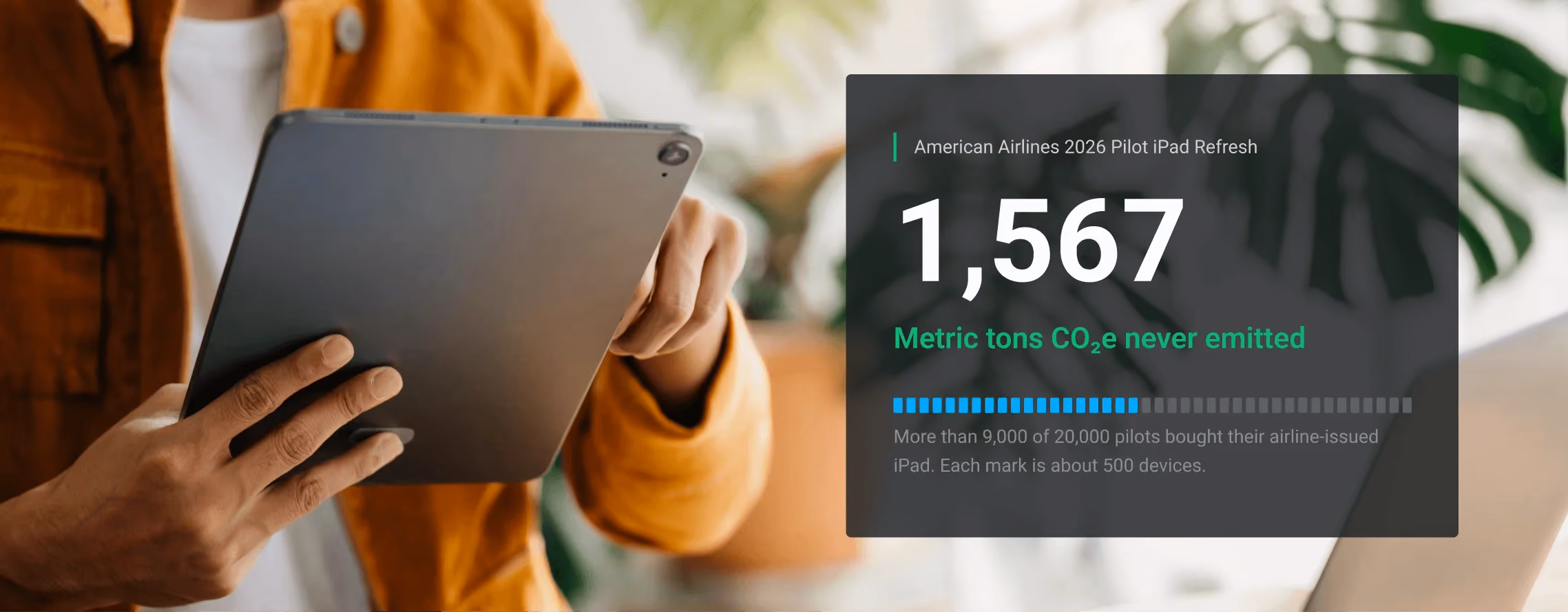 American Airlines 2026 Pilot iPad Refresh: 1,567 metric tons of CO2e never emitted