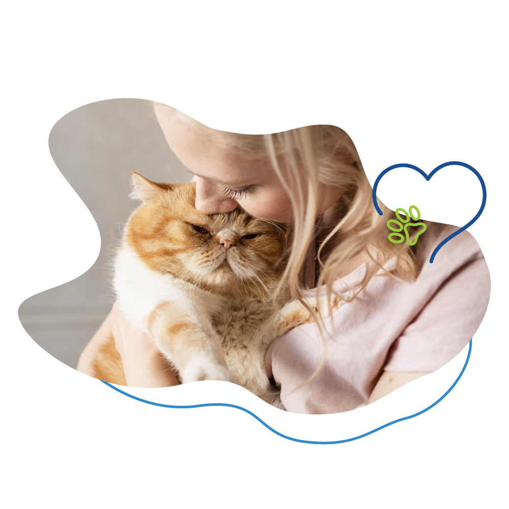 woman kissing cat.