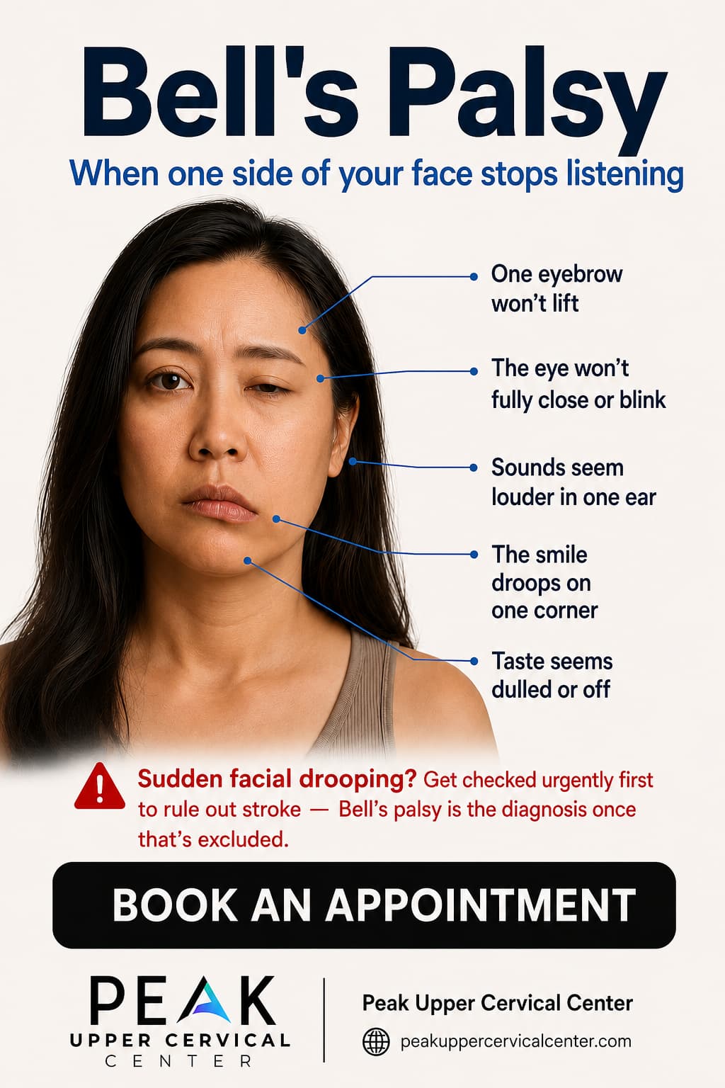 Chiropractor explaining the benefits of chiropractic care for Bell's Palsy to a patient