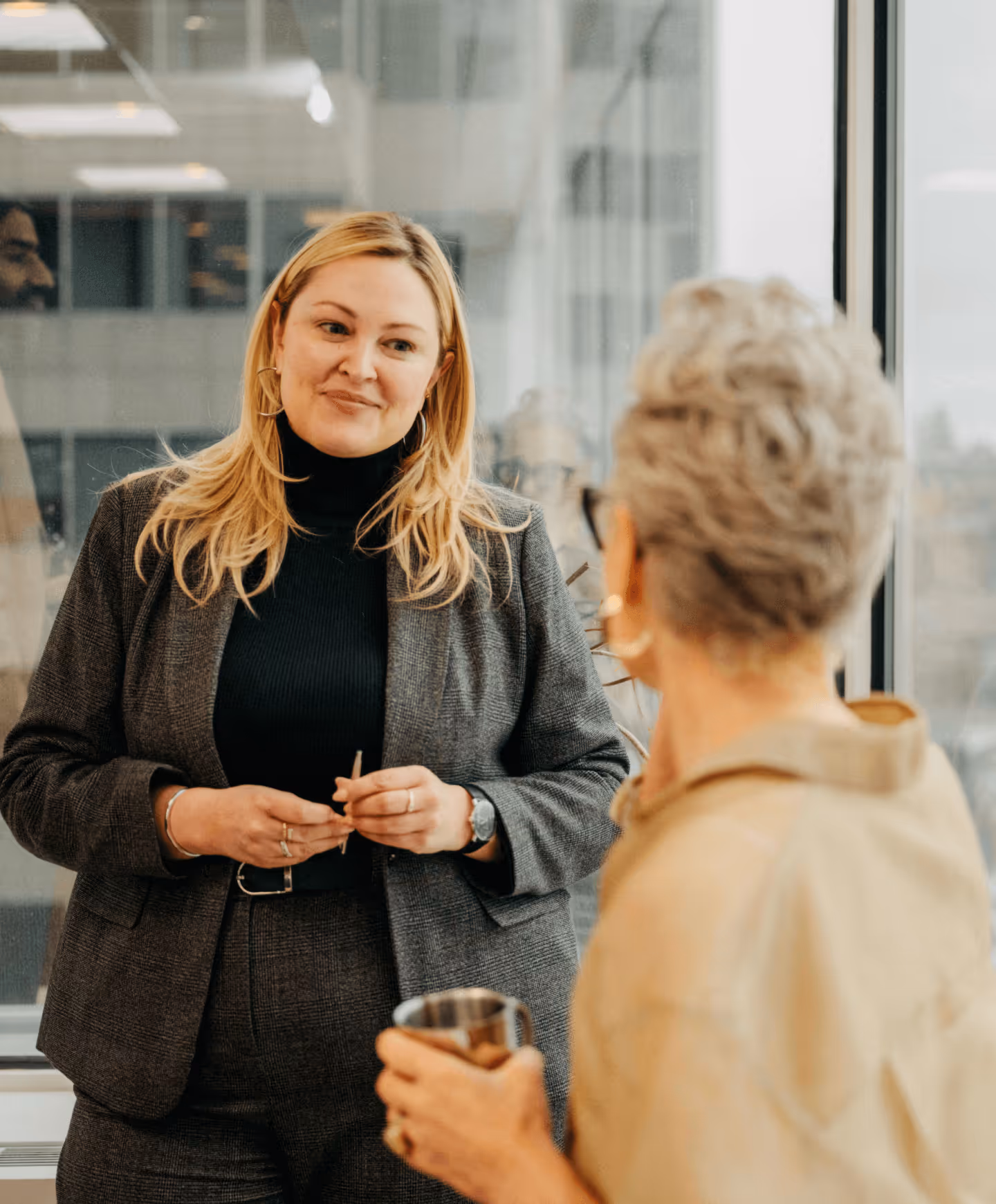 Two women in conversation