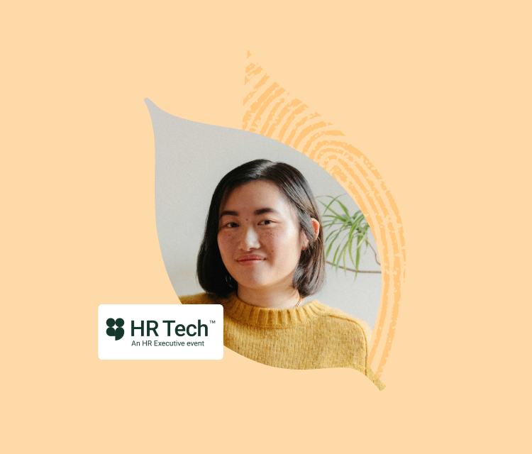 Image of Asian woman smiling and conference logo overlaps