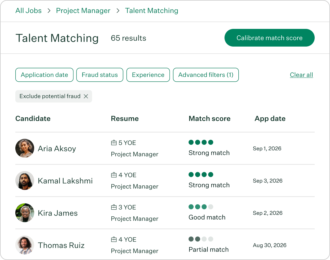 Greenhouse Real Talent product UI illustration