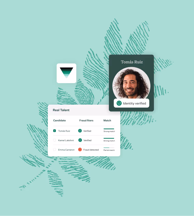 Image collage of Real Talent UI and photo of man