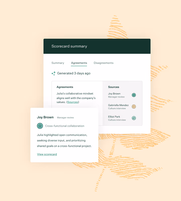 Greenhouse scorecard summary product feature