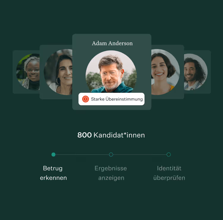 Greenhouse Real Talent product showing fraud detection card with candidate image