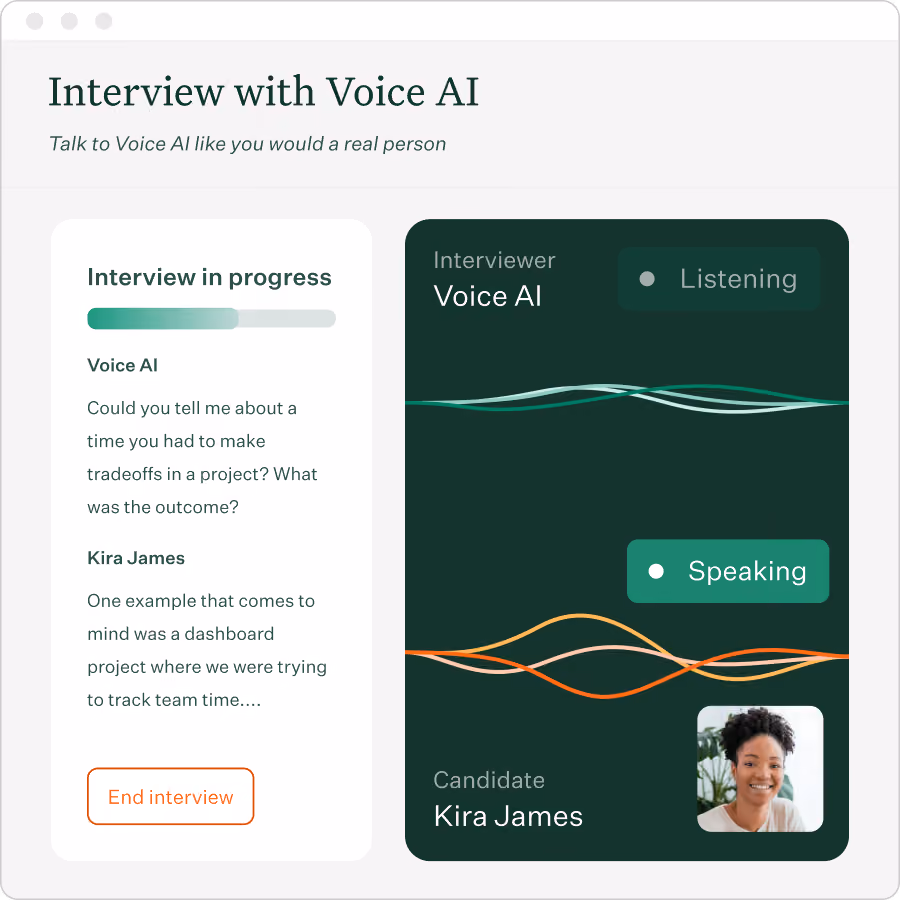 Voice AI during a candidate interview